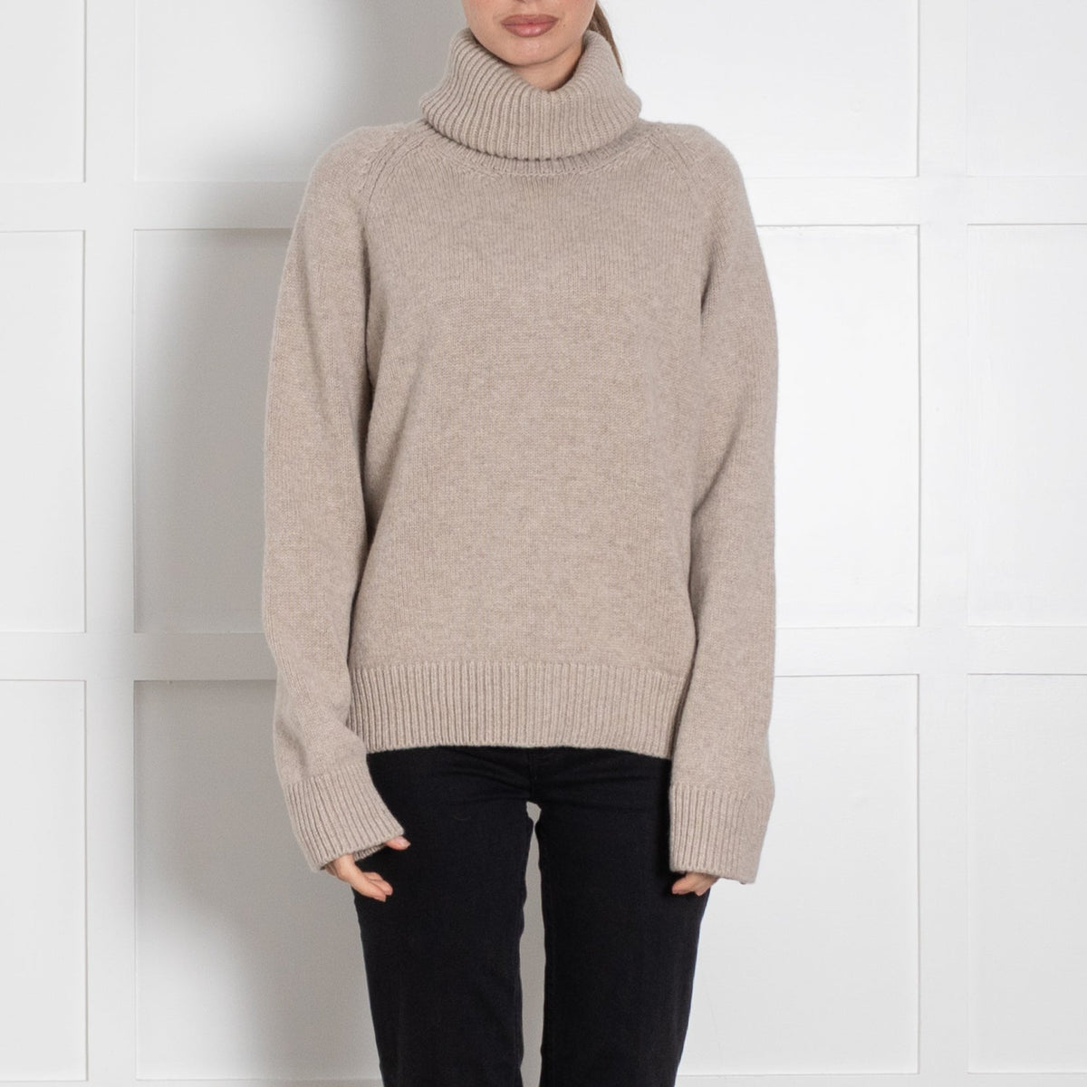 &Daughter Oatmeal Wool Roll Neck