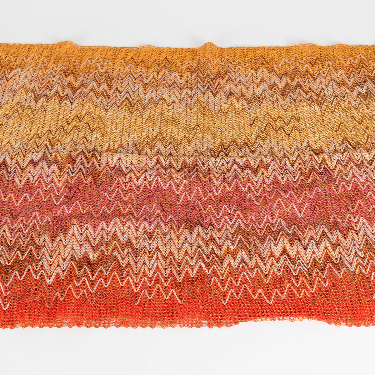 Missoni Orange Cream Chevron Cotton Blend Summer Scarf - Image 3