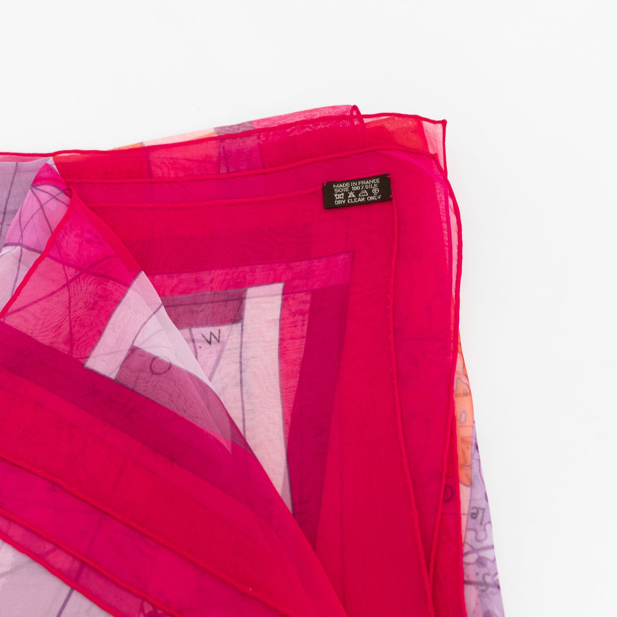 Hermes 140 Silk Chiffon Pink Le Monde Vaste Shawl - Image 2