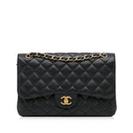 Chanel Black Jumbo Caviar Flap Bag