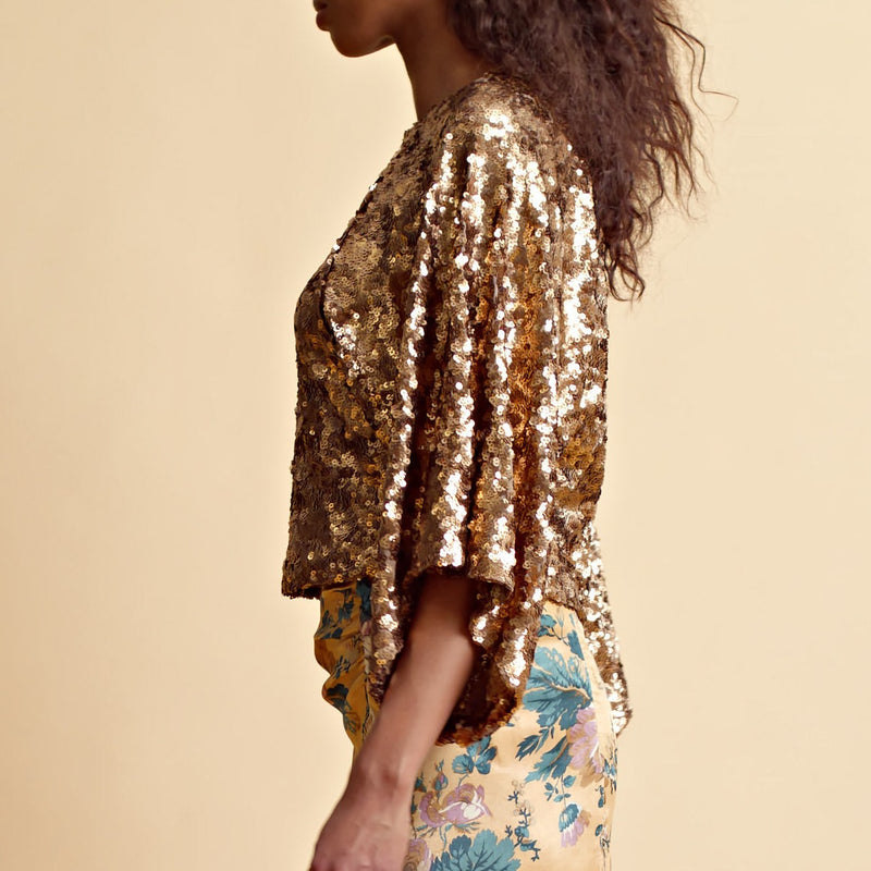 byTiMo Sequin Top in Gold