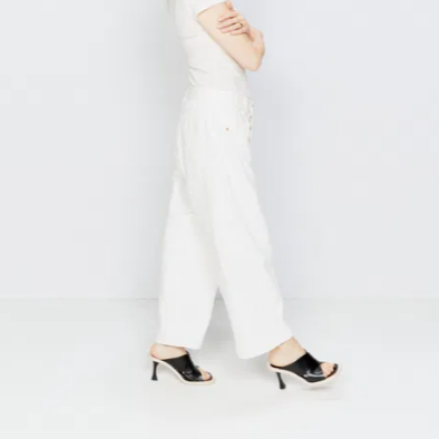 Raey White Tapered Wide Leg Jeans