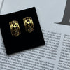 Chanel Gold Vintage Cut Out Logo Clip On Hoop Earrings