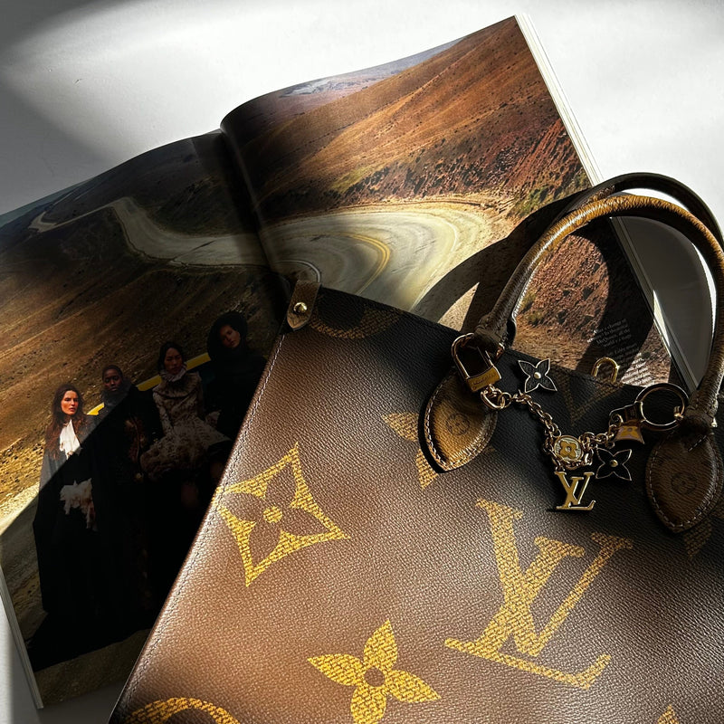 Louis Vuitton Brown Monogram OnTheGo MM Bag With Bag Charm