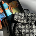 Chanel Grey Tweed Coco Backpack