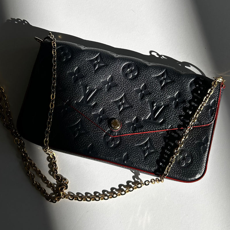 Louis Vuitton Navy Monogram Felicie Pochette Bag