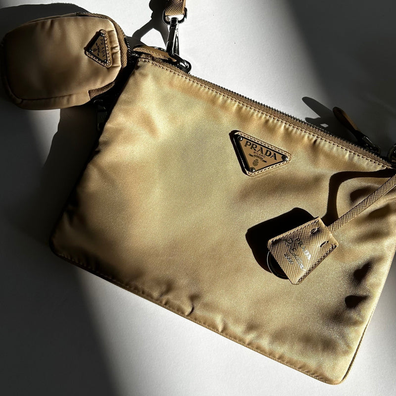 Prada Beige Nylon Re-Edition 2000 Crossbody Bag
