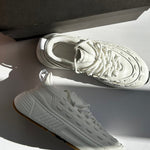 Bottega Veneta White Leather Multi Lace Up Trainers