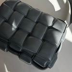 Bottega Veneta Grey Padded Intrecciato Leather Shoulder Bag