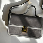 DeMellier Paris Grey Suede Shoulder Bag