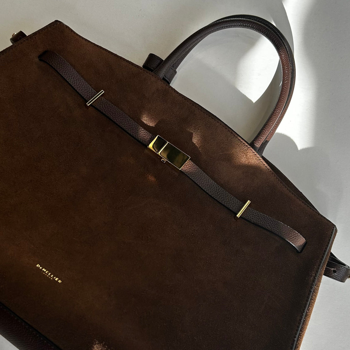 DeMellier Brown Suede Hudson Top Handle Bag