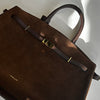 DeMellier Brown Suede Hudson Top Handle Bag