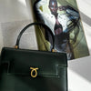 Launer London Forest Green Leather Traviata Bag