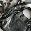 Balenciaga Grey Crushed Leather City Bag