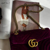 Gucci Magenta Velvet Medium Marmont Bag