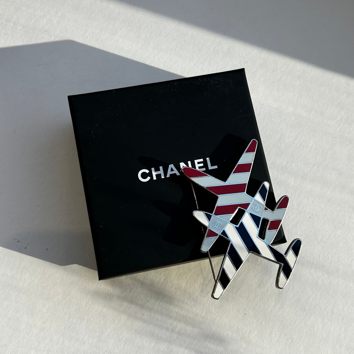 Chanel Airlines Enamel Plane Brooch