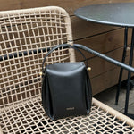 NEOUS Scorpii Black Leather Pleated Bag