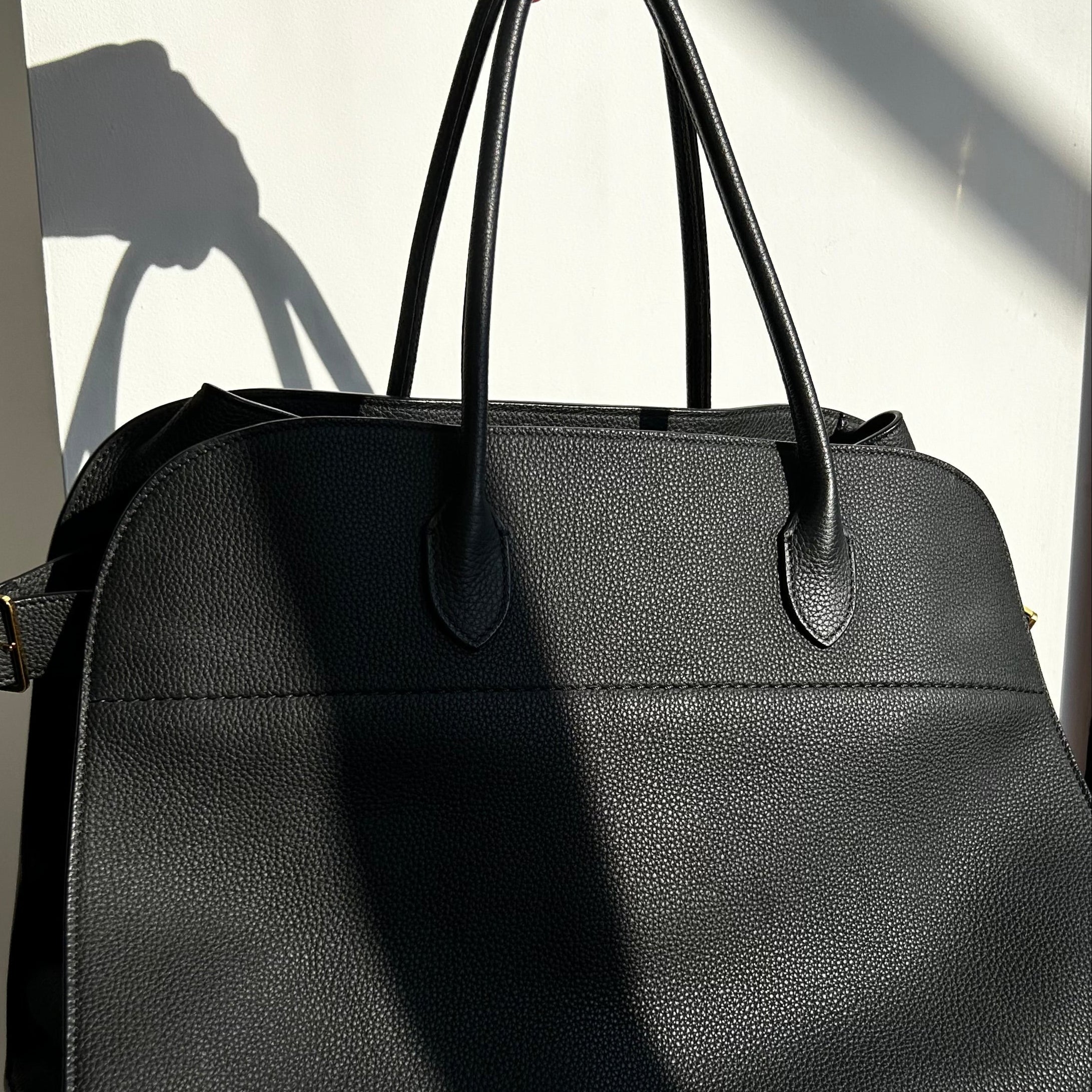 The Row Margaux 17 Black Pebble Leather Bag – Phoenix Style