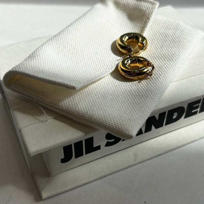 Jil Sander Classic Round Earrings Gold