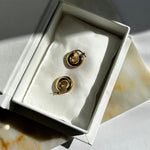 Jil Sander Classic Round Earrings Gold