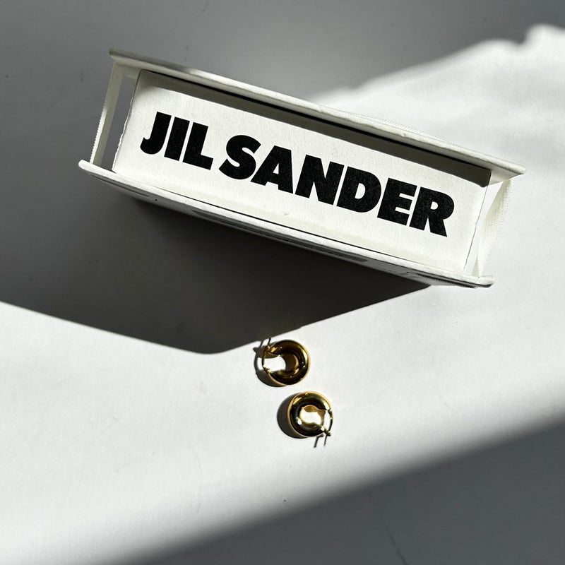 Jil Sander Classic Round Earrings Gold