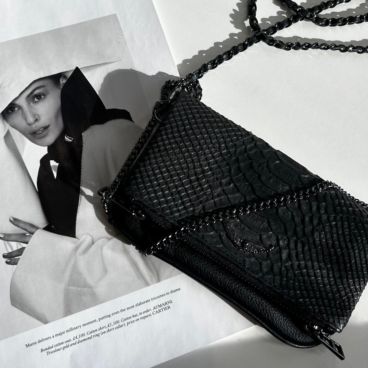 Zadig & Voltaire Preloved Black Rock Nano Savage Clutch Bag