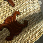 Celine Medium Triomphe Classic Panier Raffia Basket Bag