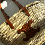 Celine Medium Triomphe Classic Panier Raffia Basket Bag