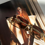 Loewe Gold Anagram Square Frame Sunglasses