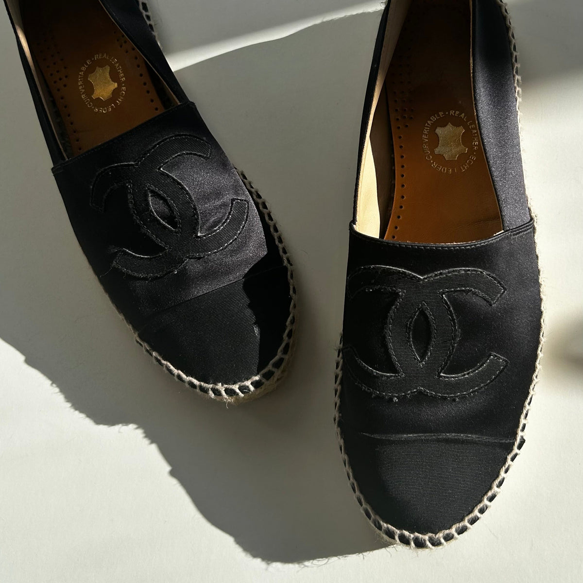 Chanel Satin Cap Toe Espadrilles