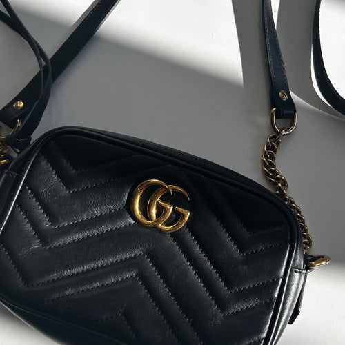 Gucci Black Mini Marmont Camera Crossbody
