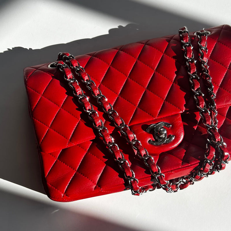 Chanel Classic Jumbo Double Flap in Red Lambskin Leather