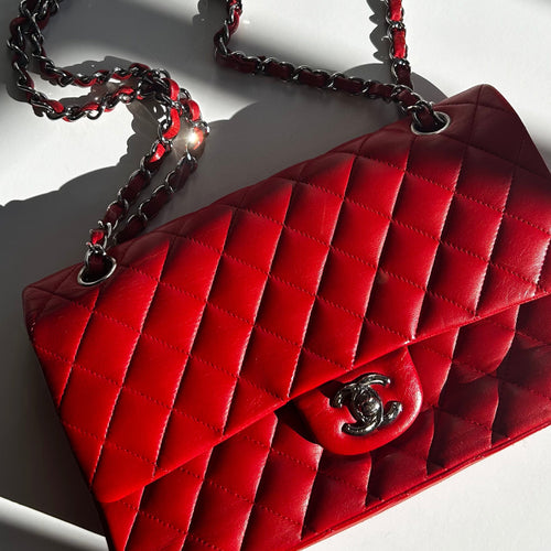 Chanel Classic Jumbo Double Flap in Red Lambskin Leather