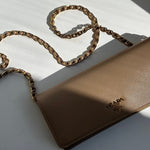 Prada Nude Saffiano Wallet on Chain