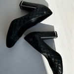 Chanel Black Quilted Heeled Pumps
