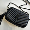 Saint Laurent Black Chevron Mini Lou Camera Bag