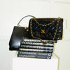 Tory Burch Eleanor Satchel in Black Leather & Suede