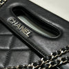 Chanel Black Quilted Lambskin Frame Clutch with Chain Strap