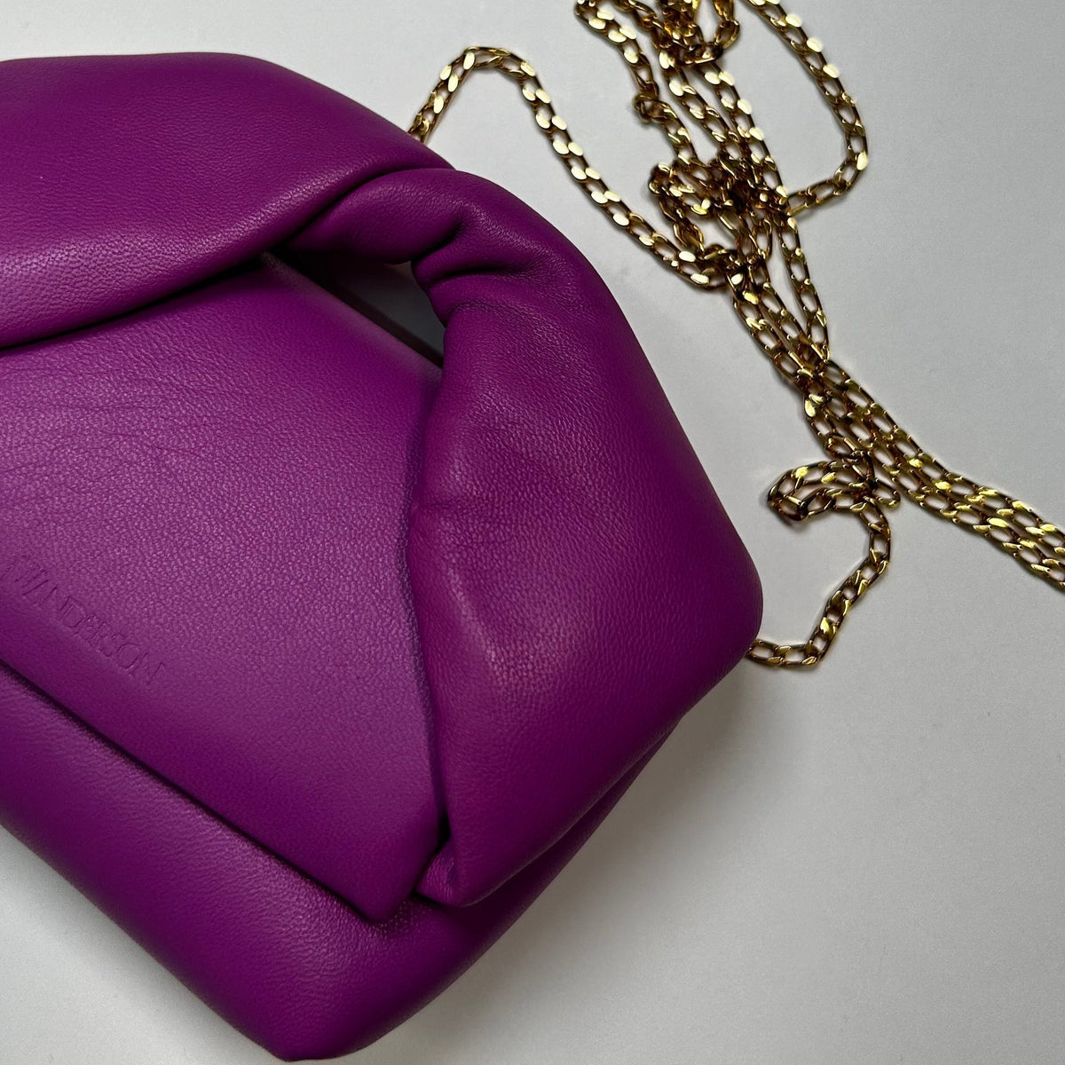 J W Anderson Purple Leather Nano Twister Bag