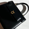 Launer London Black Traviata Leather Bag