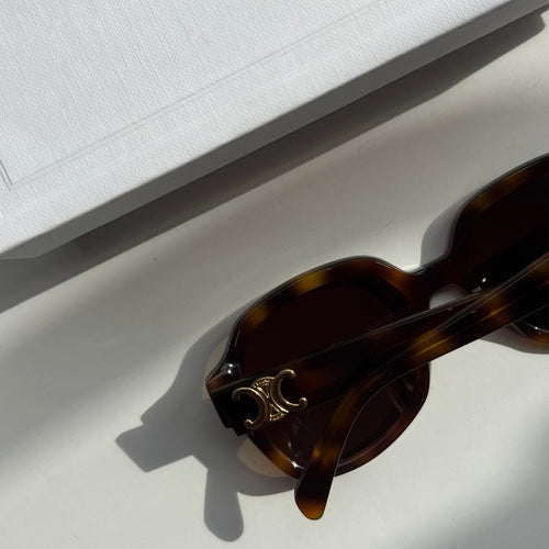Celine Brown Faux Tortoise Shell Dark Havana Sunglasses