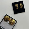 Chanel Gold Quilted CC Round Clip On Earrings