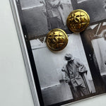 Chanel Gold Quilted CC Round Clip On Earrings