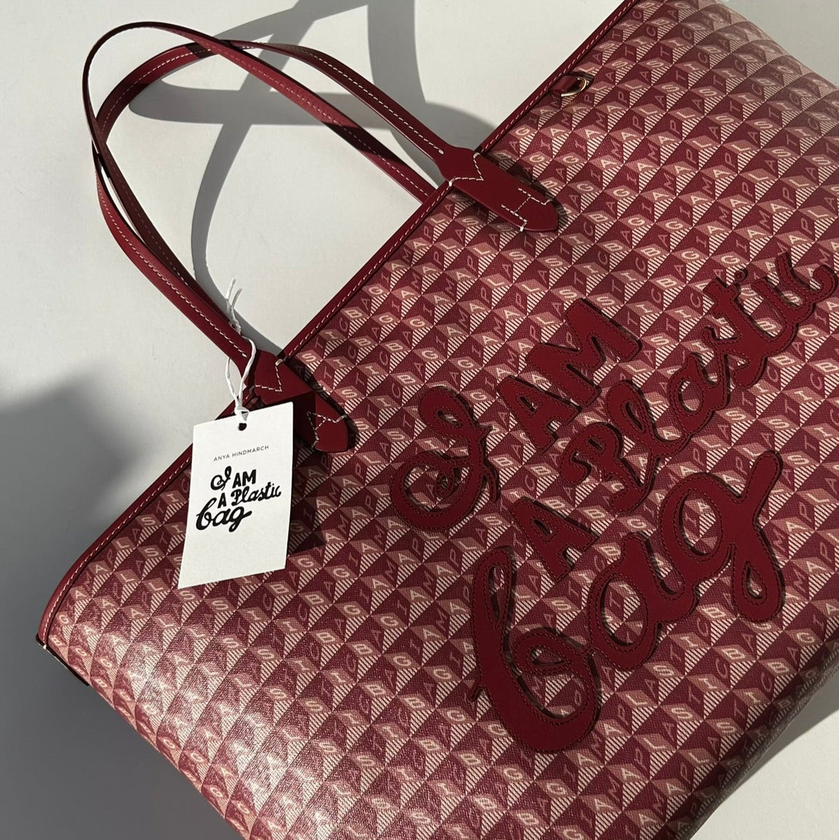 Anya Hindmarch Medium Damson I am a Plastic Bag Zipped Tote