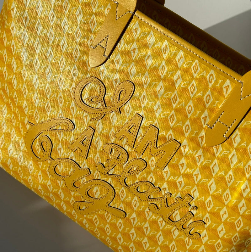 Anya Hindmarch Large I Am A Plastic Bag Tote in Lemon Yellow