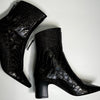 Fabrizio Viti Brown Croc Embossed Ankle High Leather Boots
