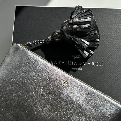 Anya Hindmarch Georgiana Clutch in Metallic Silver