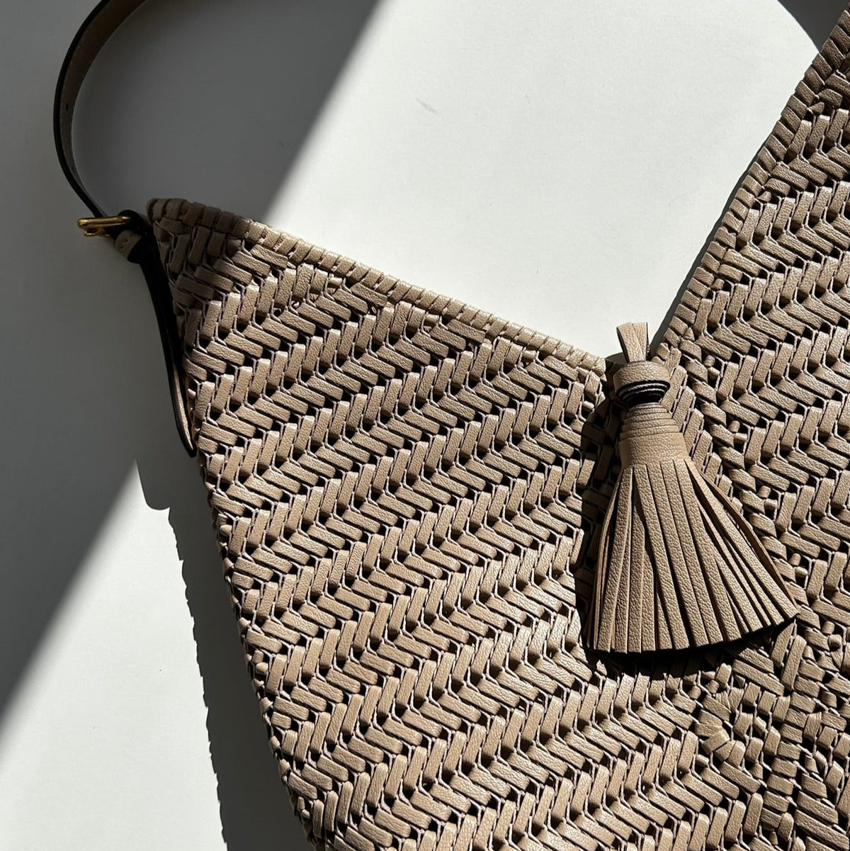 Anya Hindmarch Tassel Hobo Nude Bag
