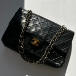Chanel Black Lambskin Vintage Medium Double Flap Bag