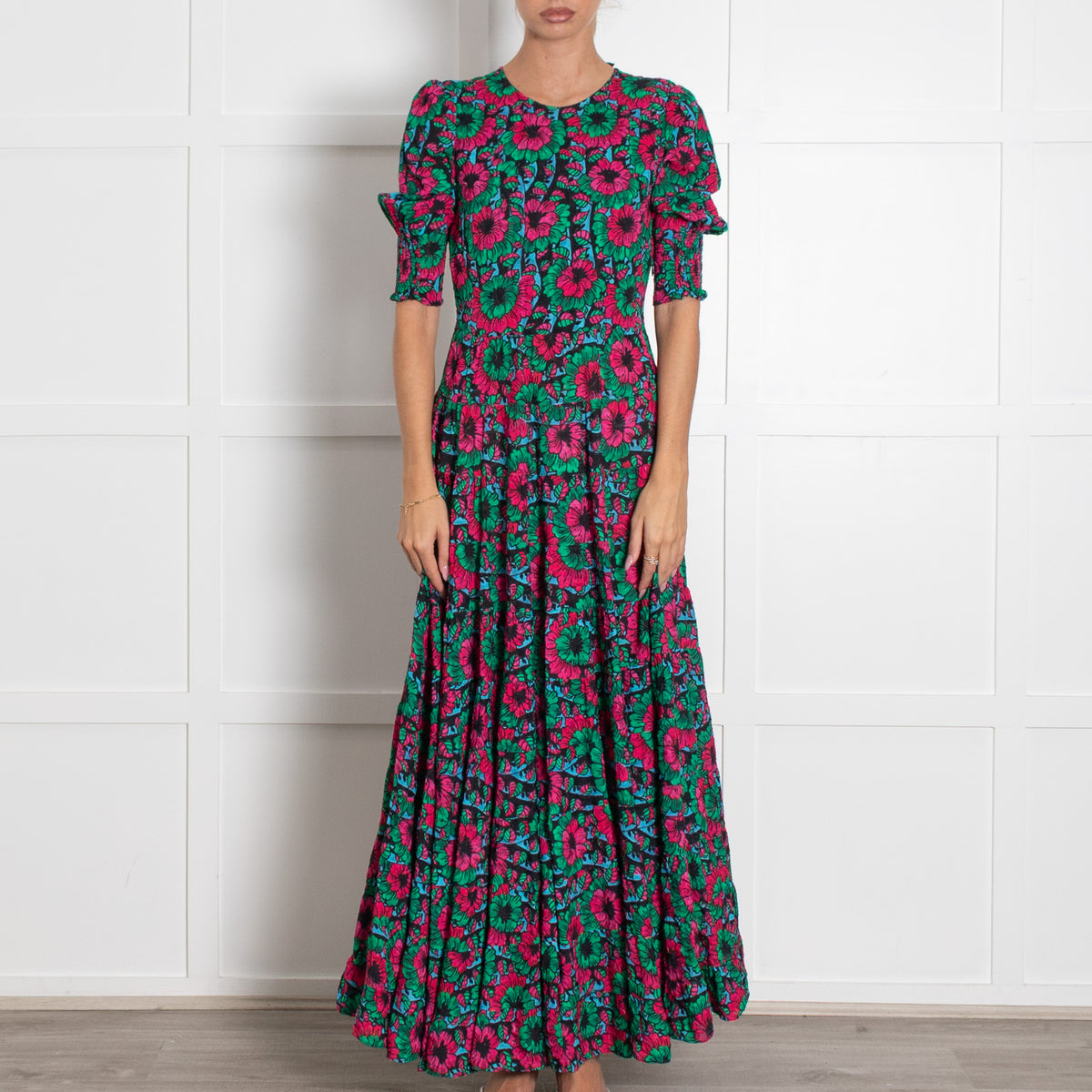Rixo Floral Gemma Midi Dress